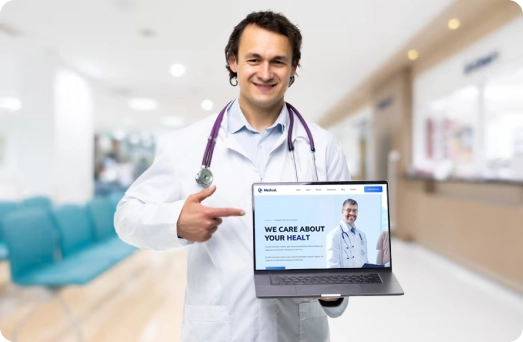 A satisfied doctor with our website development services