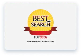 Best in search- Top SEOS logo- partnered with healthcare digital marketing agency in India