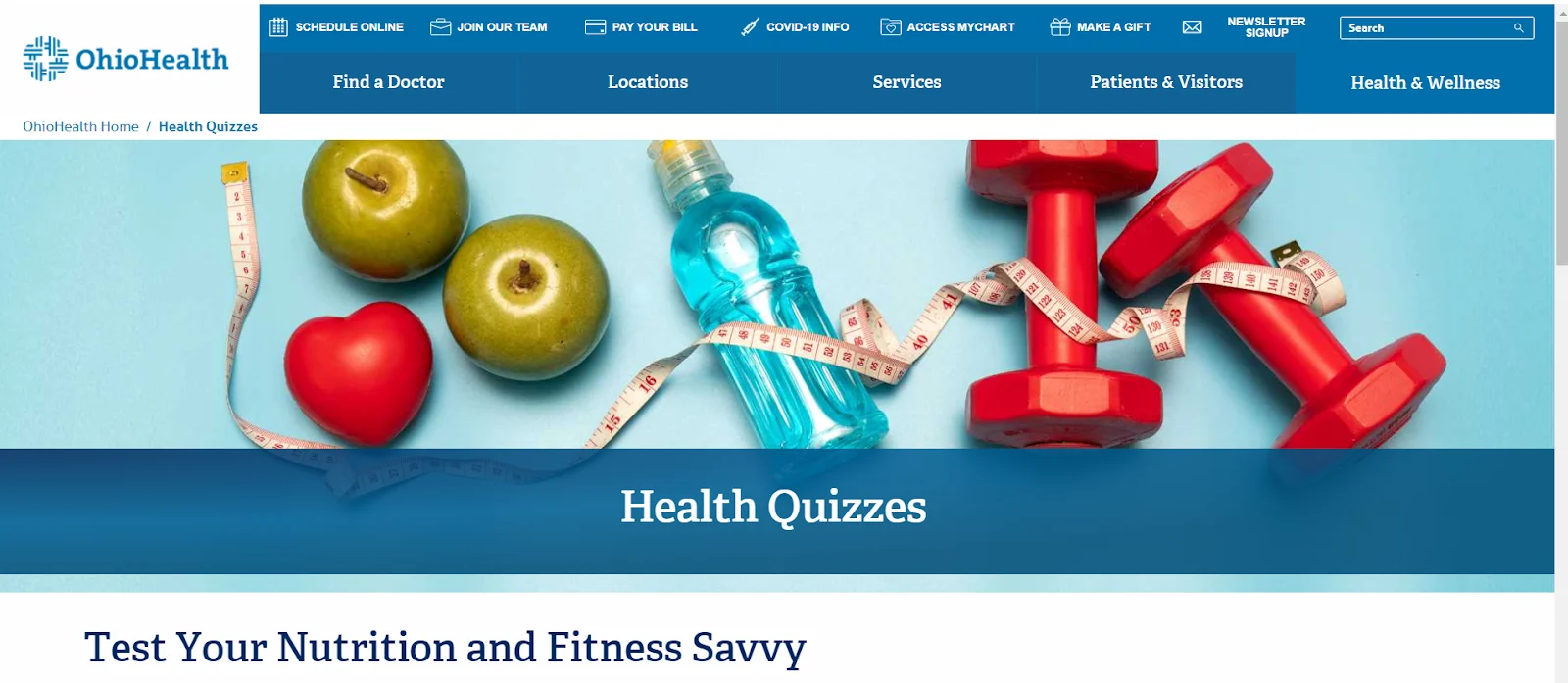 Image representing health quizzes