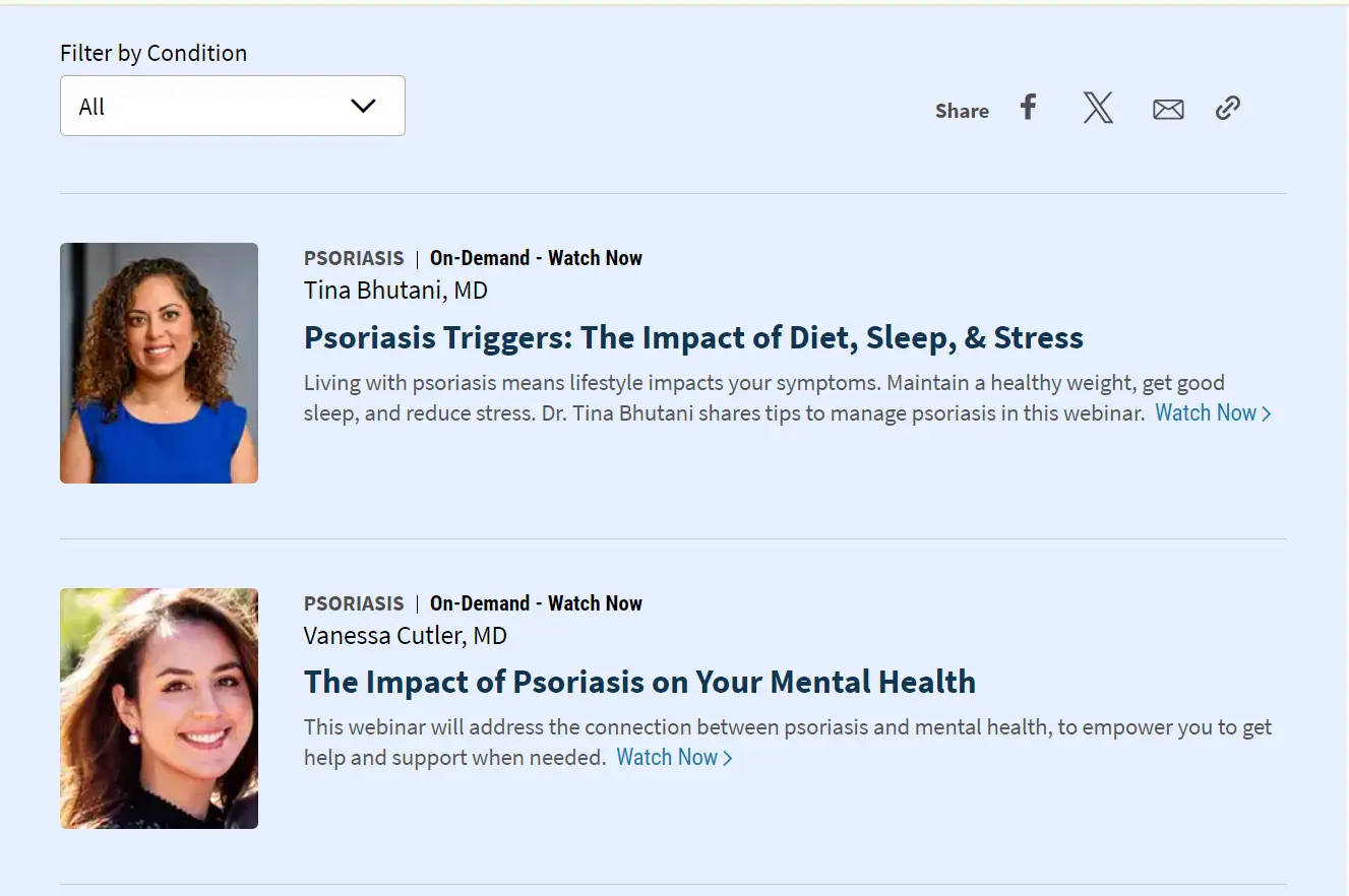 image showing podcasts and webinars related to health conditions