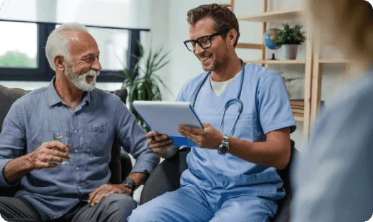 An image of a doctor explaining to the patient