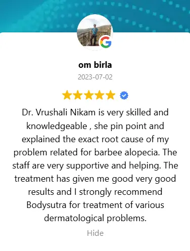 5 star review and ratings for Bodysutra skin clinic in Pimpri Chinchwad