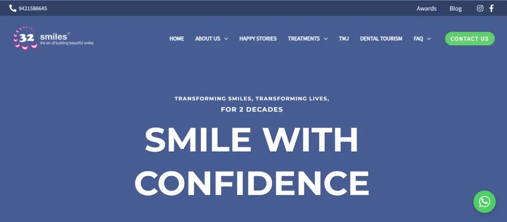 website banner image of- 32smiles