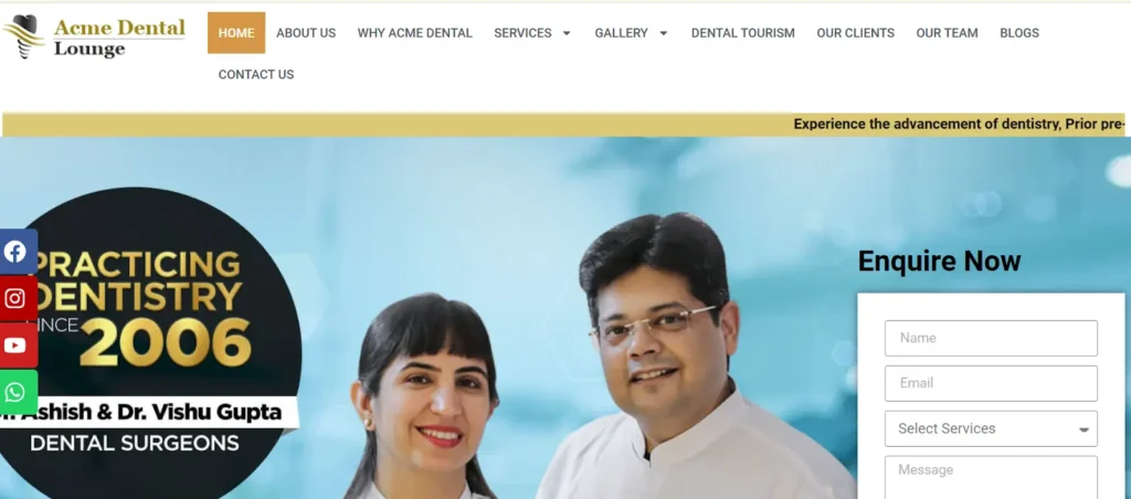 website banner image of- Acme dental lounge