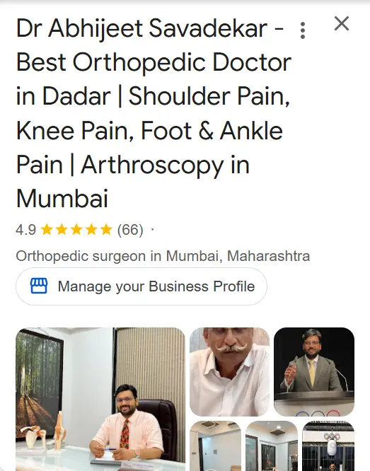 Dr Abhijeet Savadekar orthopedic surgeon Google Business Profile