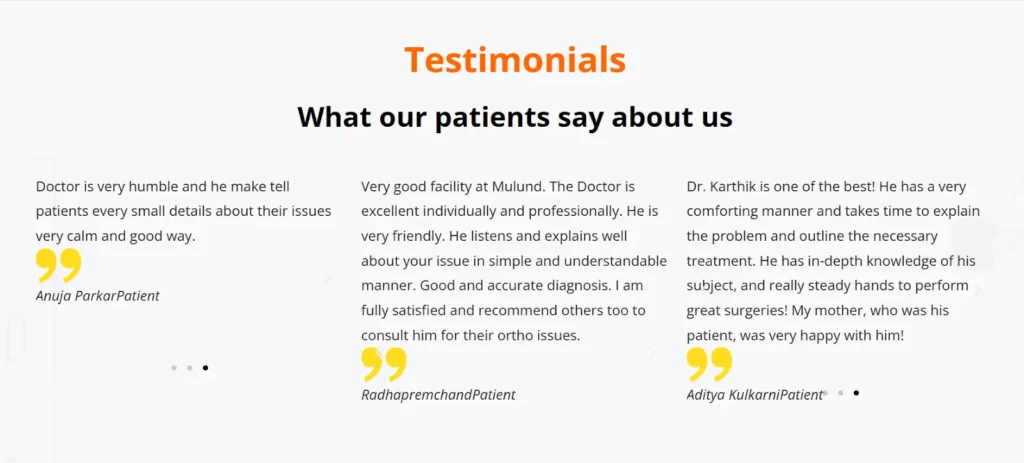 Dr. Karthik Subramanian patient testimonials