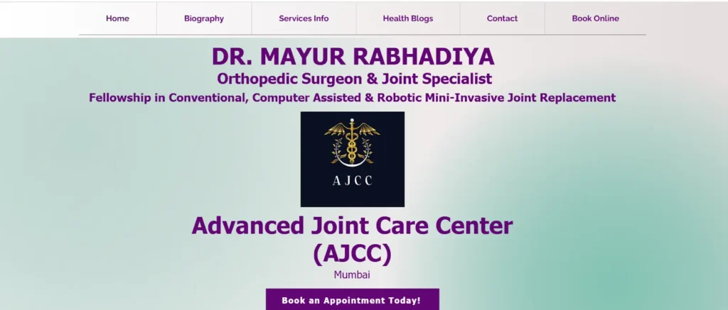 Dr. Mayur Rabhadiya website banner image