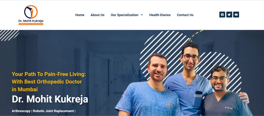 Dr. Mohit M. Kukreja website banner image