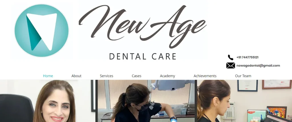 New Age Dental Care website banner image