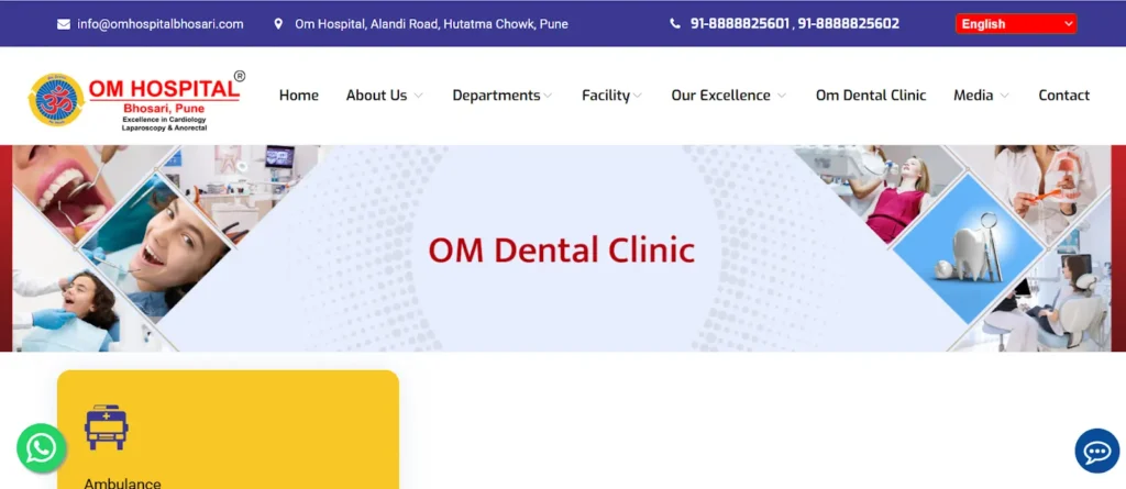 Om Dental Clinic website banner image