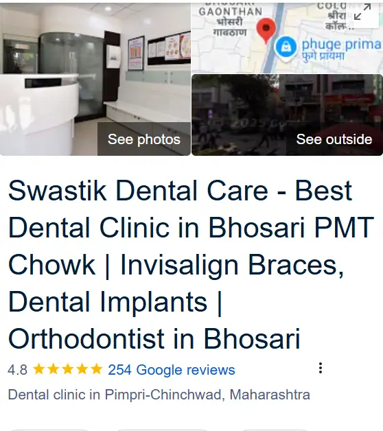 Swastik Dental Care Google business profile