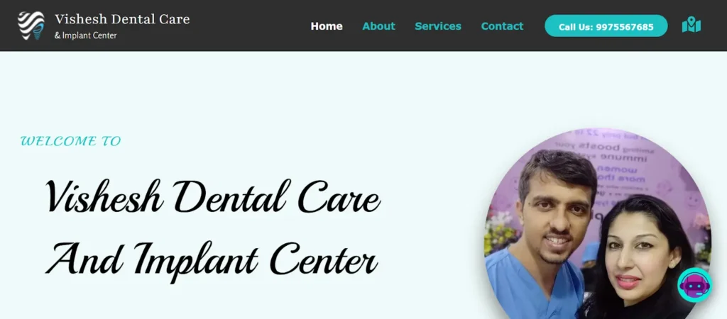 Vishesh Dental Care and Implant Center website banner image