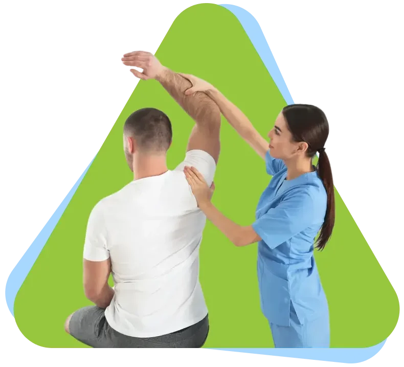 image of physiotherapist with patient