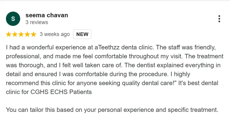 patient review Teethzz Dental Cosmetic Implant Center