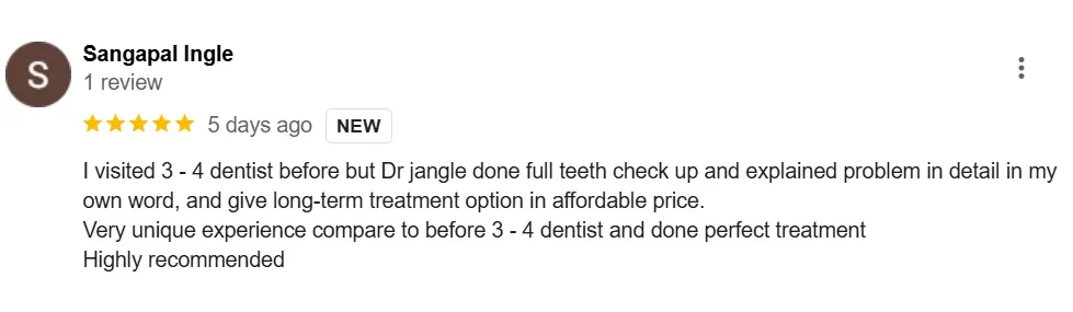 patient review for Mauli Advance Dental Care and Implant Center