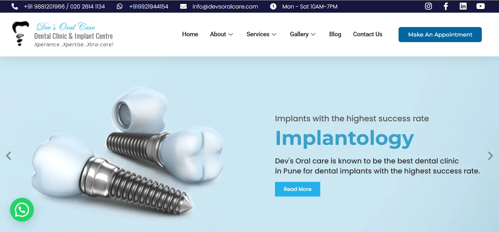 Devs Oral Care, Camp- website banner
