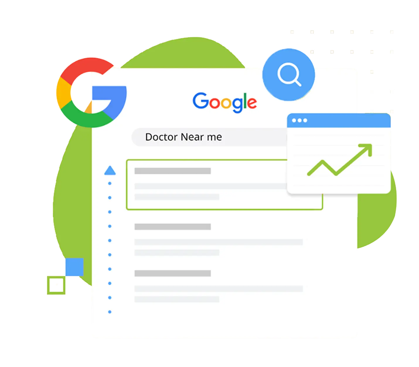 Flowchart of Google My Business optimization for healthcare in five steps Profile Creation Profile Optimization Review Management Ongoing Updates and Local SEO Optimization