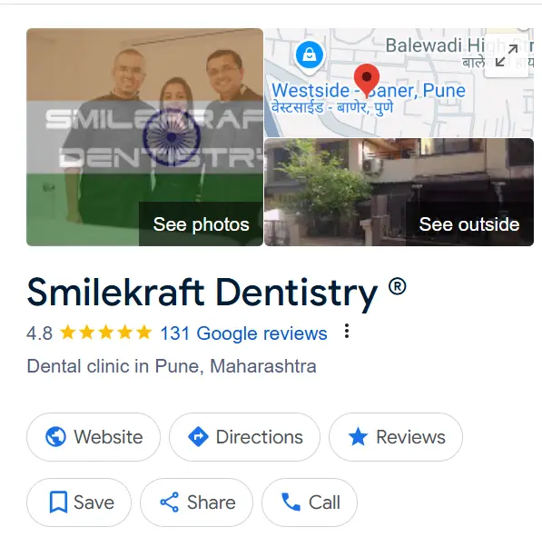 Smilekraft Dentistry, Baner- Google business profile