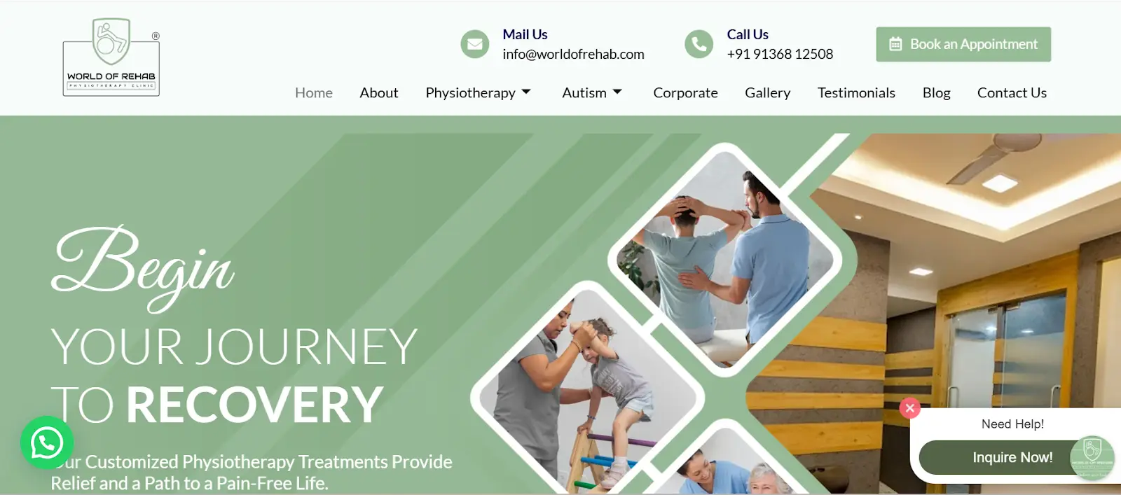 World of Rehab - Your Trusted Physiotherapy Clinic in Bandra- website banner