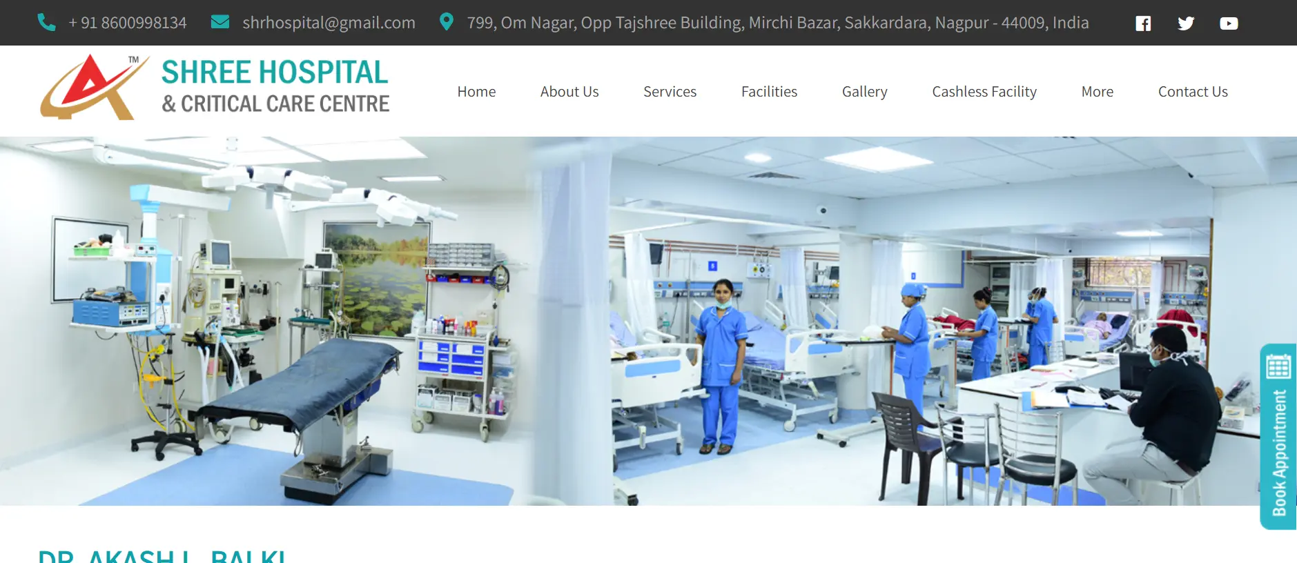 A hospital room at Shree Hospital showcasing advanced medical equipment and healthcare professionals in action
