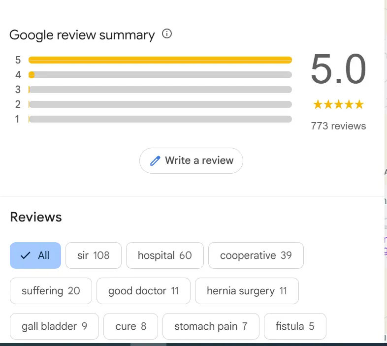 Google review summary 5-star rating