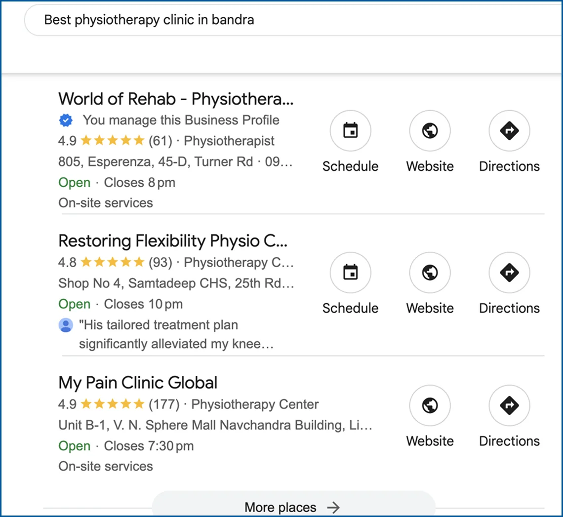 best physiotherapy clinic bandra world of rehab ranking