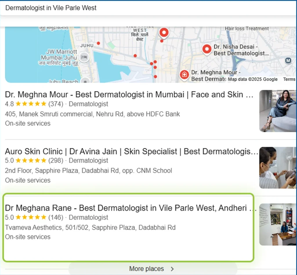 dermatologist in vile parle west dr meghana rane ranking