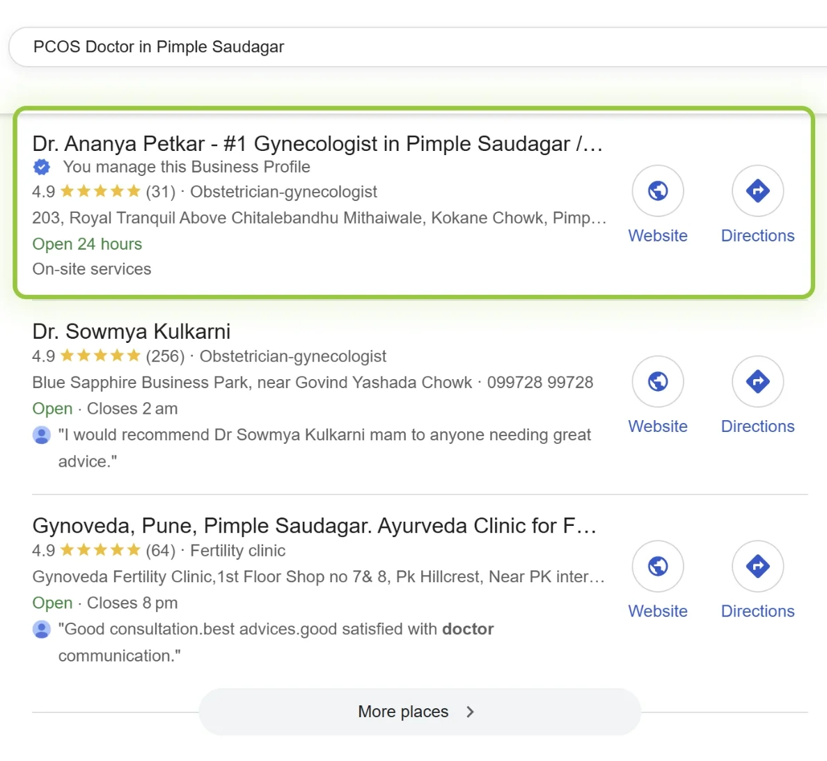 pcos doctor pimple saudagar dr ananya petkar ranking