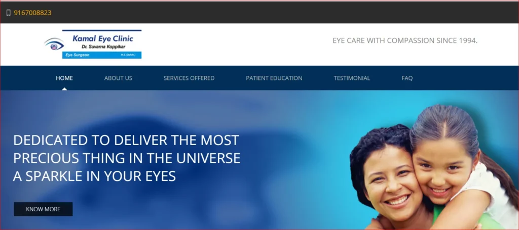 Kamal Eye Clinic Website Banner 1