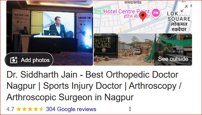 Dr. Siddharth Jain best orthopedic and arthroscopic surgeon in Nagpur