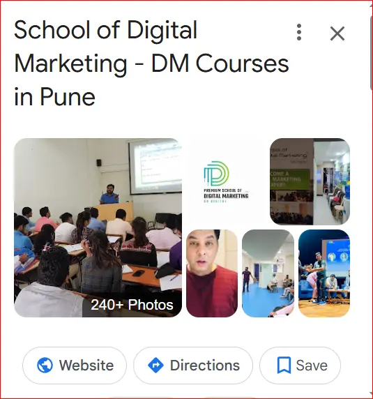 School of Digital Marketing classroom in Pune