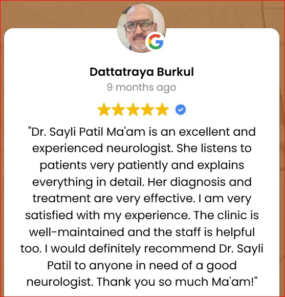 Dr. Sayali Kalbhor Patil Google Review