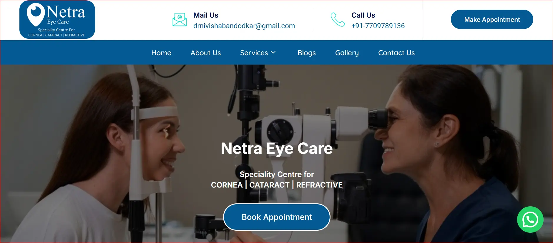 Eye checkup at Netra Eye Care clinic