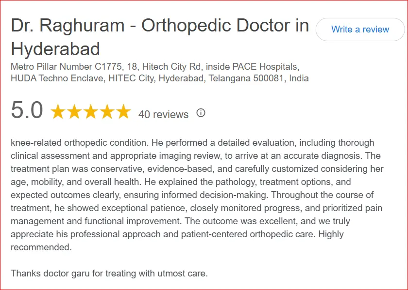 Dr. Raghuram Leading Orthopedic Doctor in Hyderabad