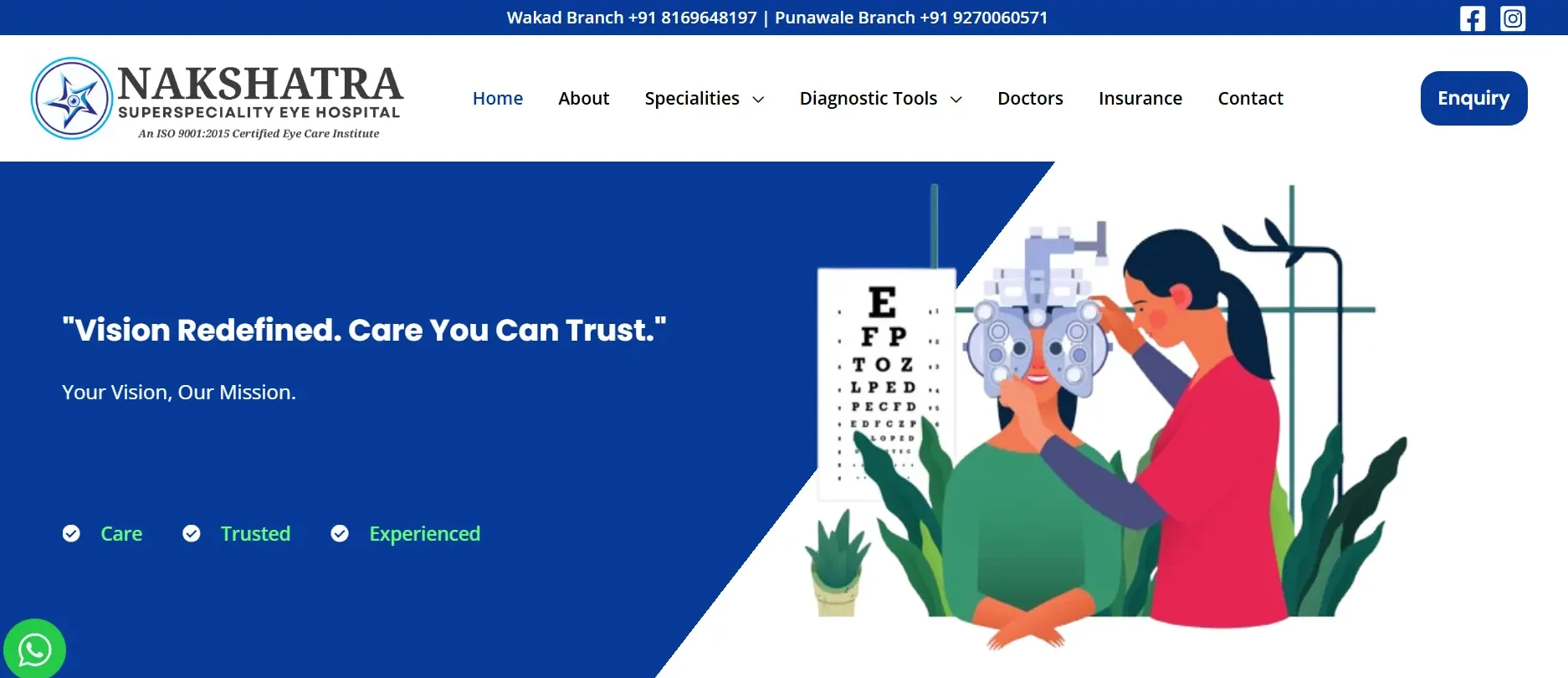 Eye Hospital Homepage Banner with Vision Care Illustration e1780054448354