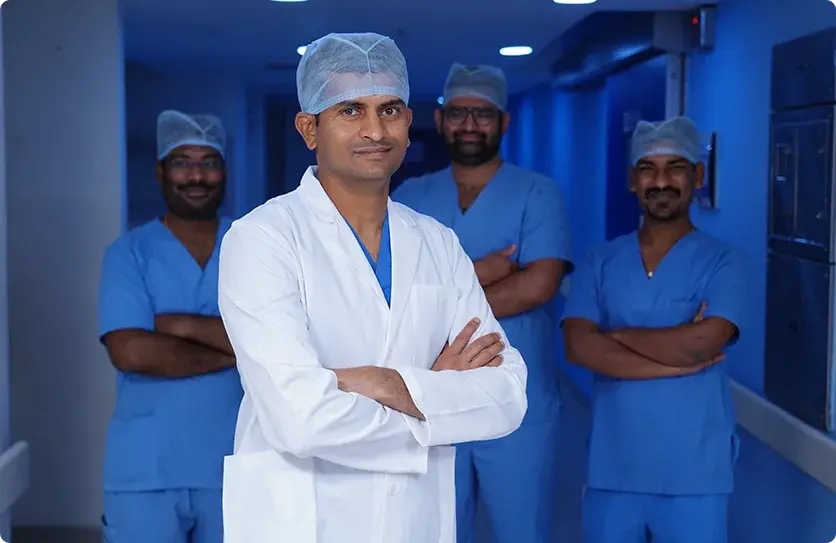 Doctor with surgical team in operation theatre