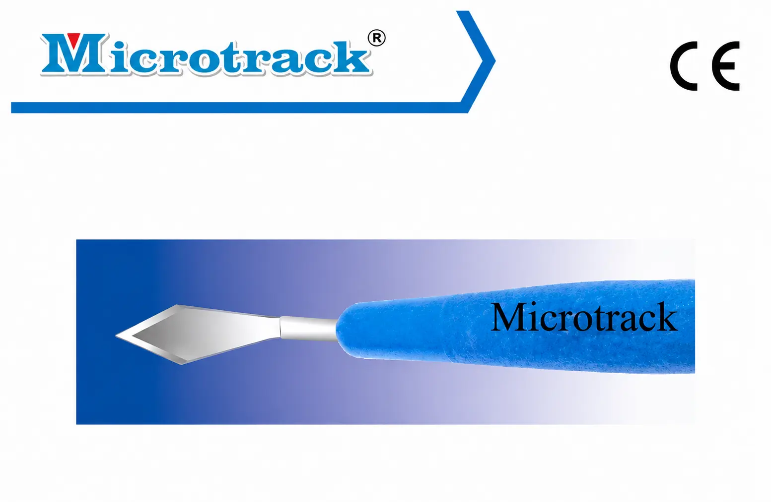 Microtrack ophthalmic microsurgical knife used for cataract and eye surgery procedures