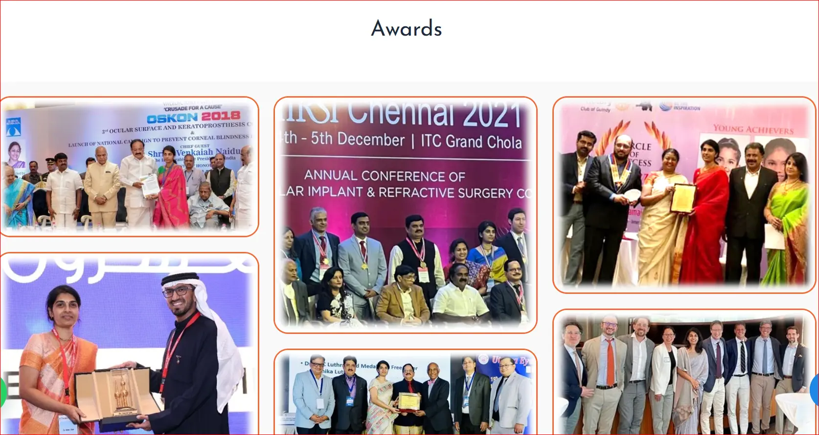 Awards and recognitions received by CODE Eye Care ophthalmology team
