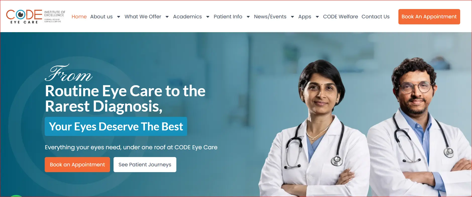 CODE Eye Care specialists providing advanced eye care services
