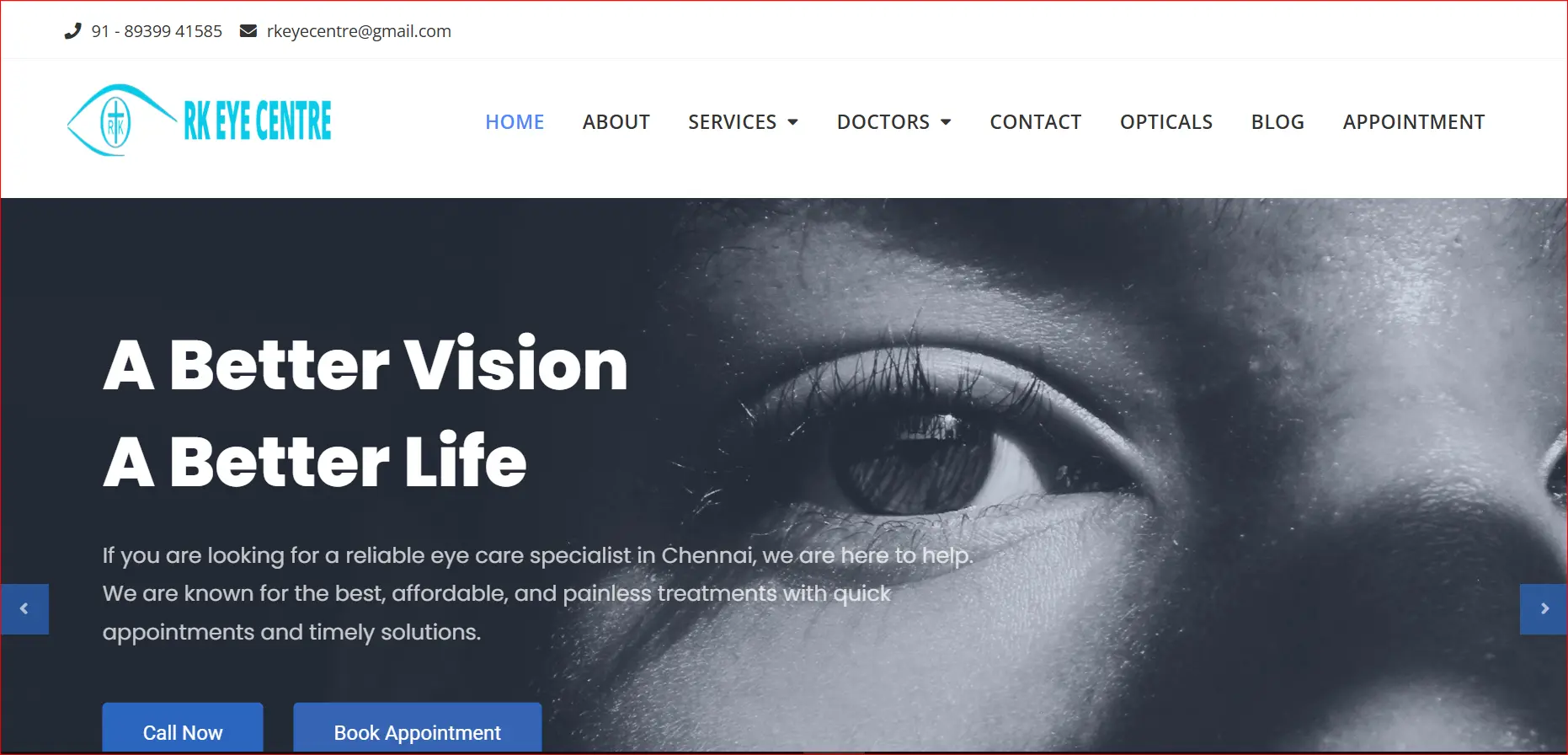 RK Eye Centre providing comprehensive eye care services in Chennai