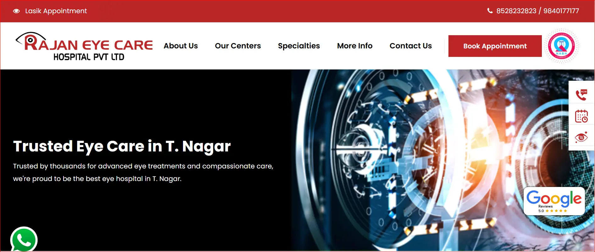 Rajan Eye Care Hospital providing advanced eye care in T. Nagar