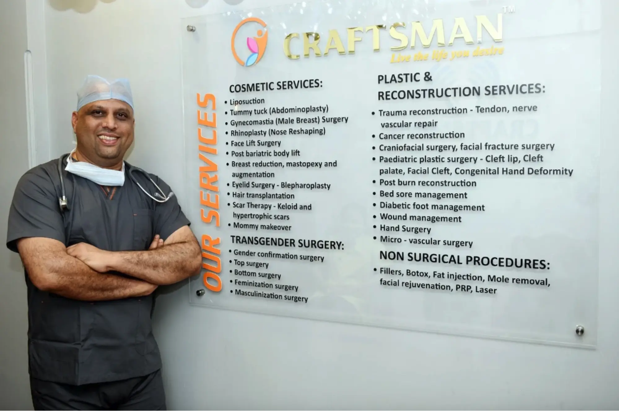 Craftsman Plastic & Cosmetic Surgery Centre with plastic surgery, cosmetic, reconstructive and non-surgical services