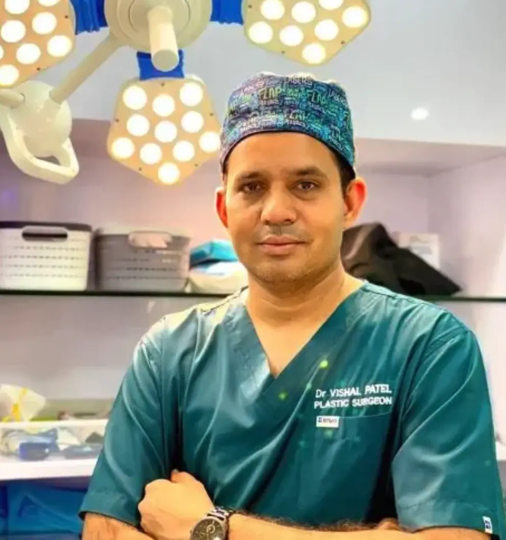Dr Vishal Patel - plastic surgeon in an operating room